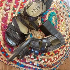 Nine West Y2K snakeskin  strapped sandals